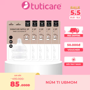 Núm Ti Bình Sữa UBMOM – Silicone Mềm Mại An Toàn Cho Bé, Van Chống Đầy Hơi, Chống Sặc