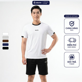 Đồ Bộ Nam Mùa Hè WINFIT Dáng Basic - Bộ Quần Áo Nam Regular Mềm Mịn Thấm Hút Không Bám Dính WBN004