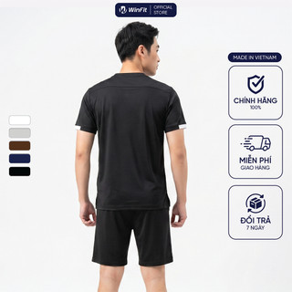 Đồ Bộ Nam Mùa Hè WINFIT Dáng Basic - Bộ Quần Áo Nam Regular Mềm Mịn Thấm Hút Không Bám Dính WBN004