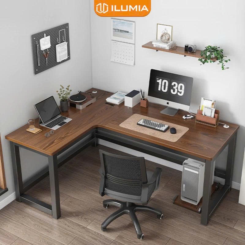 Bàn Làm Việc Góc chữ L, Bàn Gaming khung thép sơn tĩnh điện hiện đại thương hiệu ILUMIA - GM126 | BigBuy360 - bigbuy360.vn