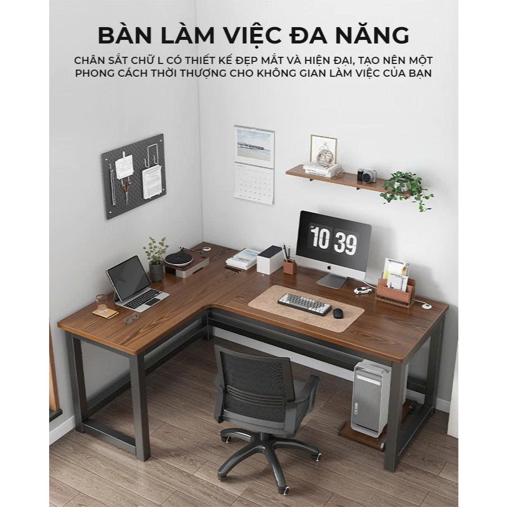 Bàn Làm Việc Góc chữ L, Bàn Gaming khung thép sơn tĩnh điện hiện đại thương hiệu ILUMIA - GM126 | BigBuy360 - bigbuy360.vn