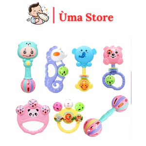 Bộ 7 Xúc xắc cho Bé sơ sinh - Đồ chơi Lục lạc cho Bé kích thích thị giác, Giác quan, Vận động - umastorevn