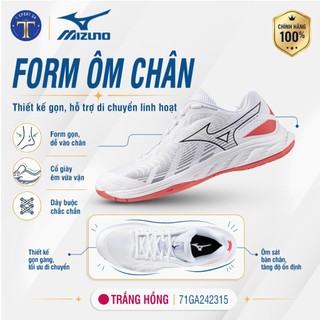Giày Cầu Lông Mizuno Wave Fang EL 2 Chính Hãng – Nhẹ, Êm, Bám Sân Tốt, Hỗ Trợ Di Chuyển Nhanh, Chống Trơn Trượt