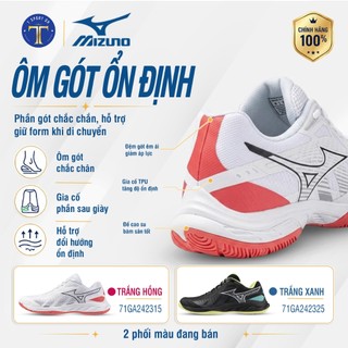 Giày Cầu Lông Mizuno Wave Fang EL 2 Chính Hãng – Nhẹ, Êm, Bám Sân Tốt, Hỗ Trợ Di Chuyển Nhanh, Chống Trơn Trượt