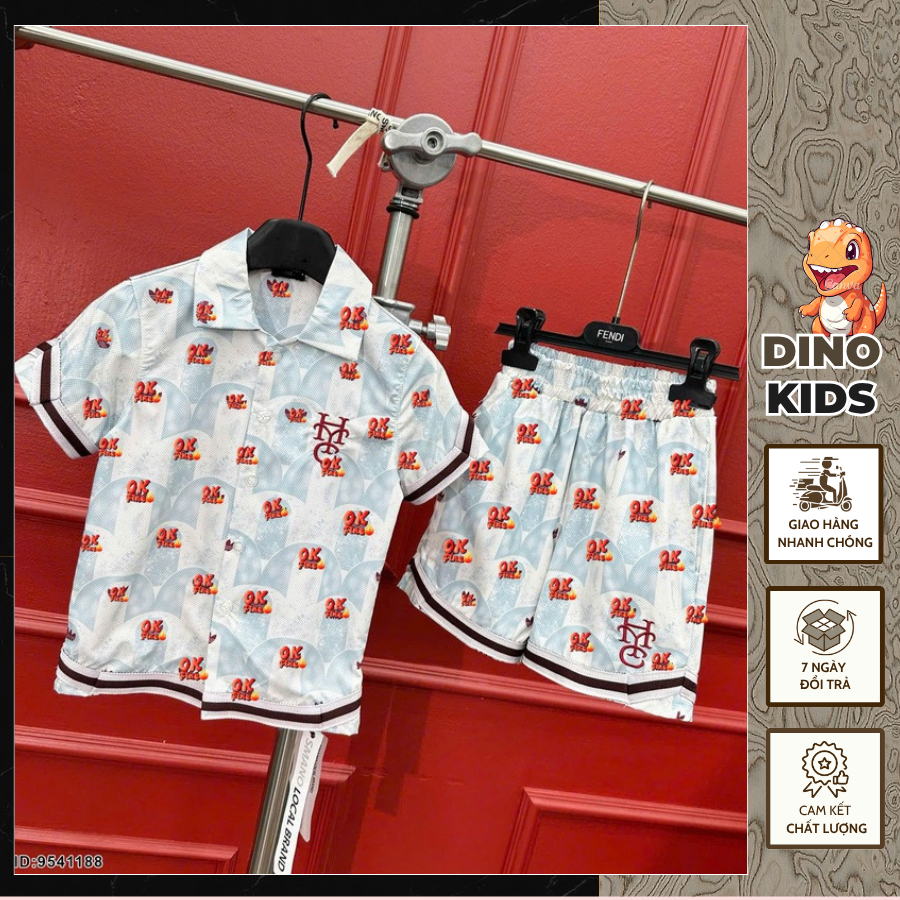 Bộ Cộc Thể Thao Sơ Mi In Nhiều Logo Mẫu Mới Nhất_ Set Đồ Sơ Mi Cộc Tay Bé Trai Cao Cấp
