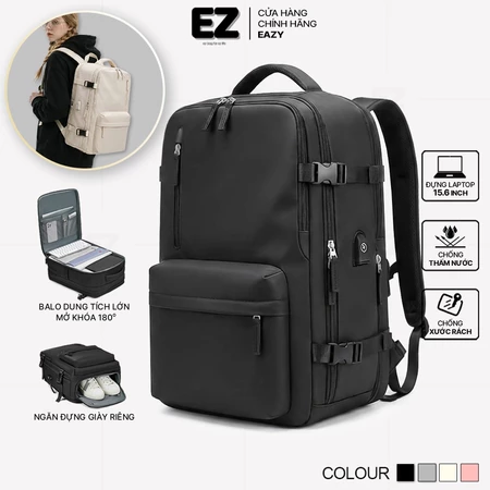 Balo laptop nữ thời trang kích thước lớn EZ BALO BLA08 Balo du lịch chống nước có ngăn đựng giày