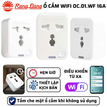 Ổ cắm wifi Rạng Đông - Ổ cắm thông minh kết nối wifi điều khiển từ xa và hẹn giờ bật tắt theo ý muốn