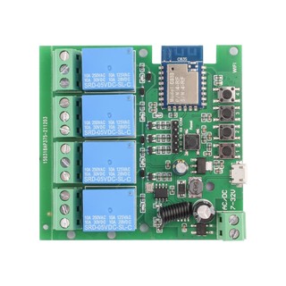 Mô-đun chuyển mạch rơle điều khiển từ xa WIFI 4 kênh Tuya Micro USB 5V/DC7-32V