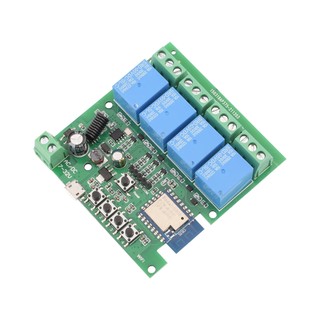 Mô-đun chuyển mạch rơle điều khiển từ xa WIFI 4 kênh Tuya Micro USB 5V/DC7-32V