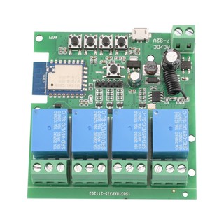 Mô-đun chuyển mạch rơle điều khiển từ xa WIFI 4 kênh Tuya Micro USB 5V/DC7-32V