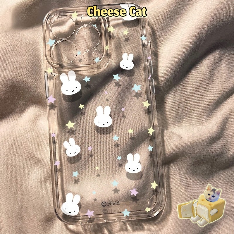 Cho Miff Ốp Lưng iPhone Ngôi Sao Thỏ Cho iPhone 17 16 Xs Max XR 11 12 13 14 15 Pro Max 7 8Plus SE Ốp Bảo Vệ Trong Suốt