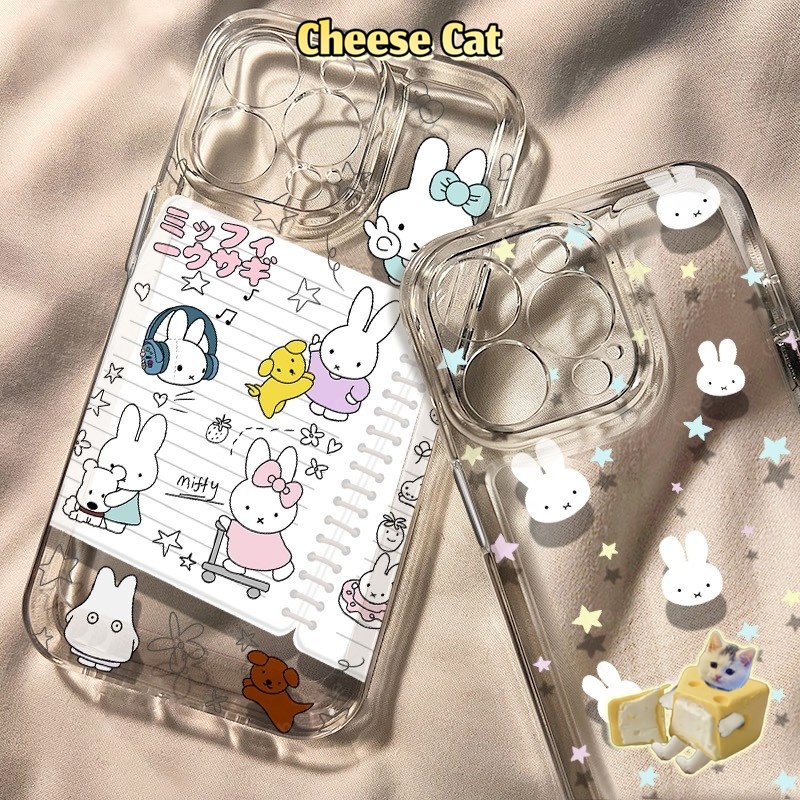 Cho Miff Ốp Lưng iPhone Ngôi Sao Thỏ Cho iPhone 17 16 Xs Max XR 11 12 13 14 15 Pro Max 7 8Plus SE Ốp Bảo Vệ Trong Suốt
