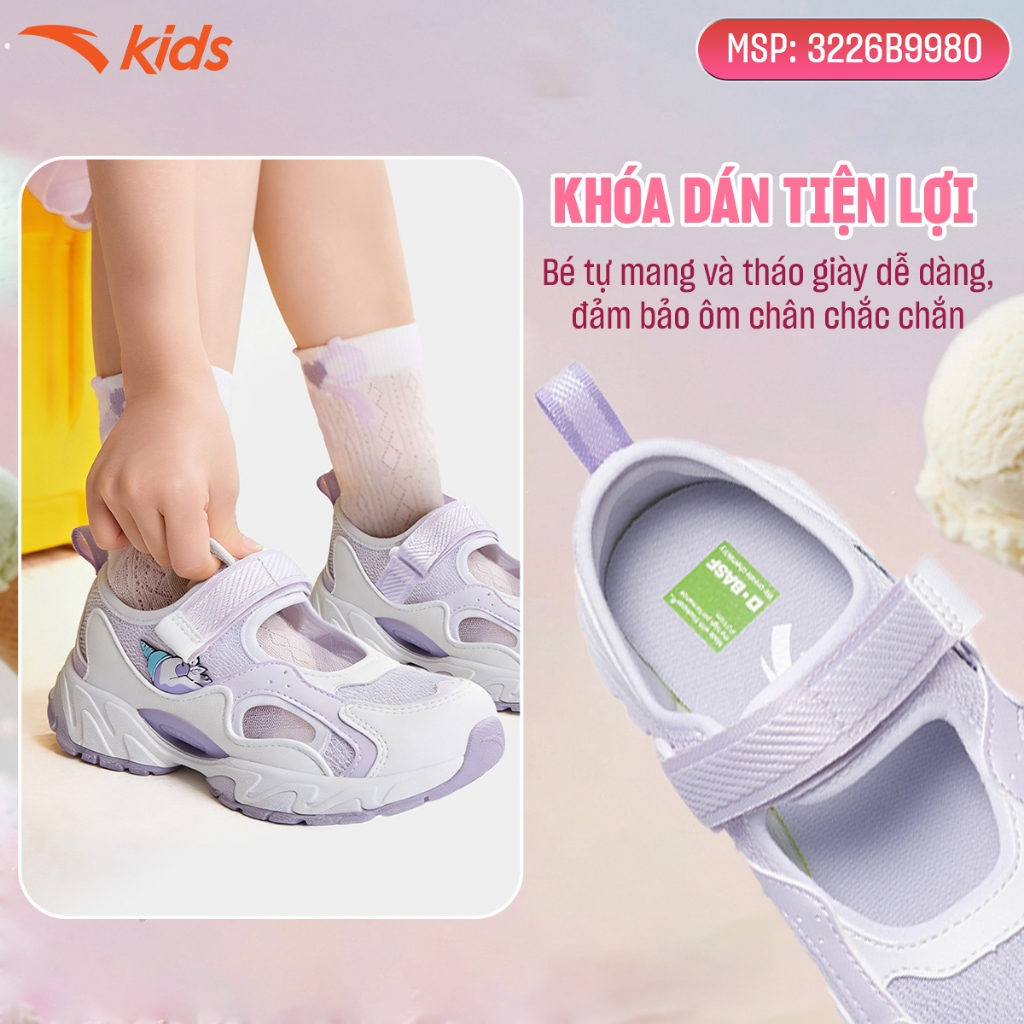 Anta Kids Sandal Bé Gái Xăng Đan Êm Ái Thoáng Khí Thời Trang 3226B9980