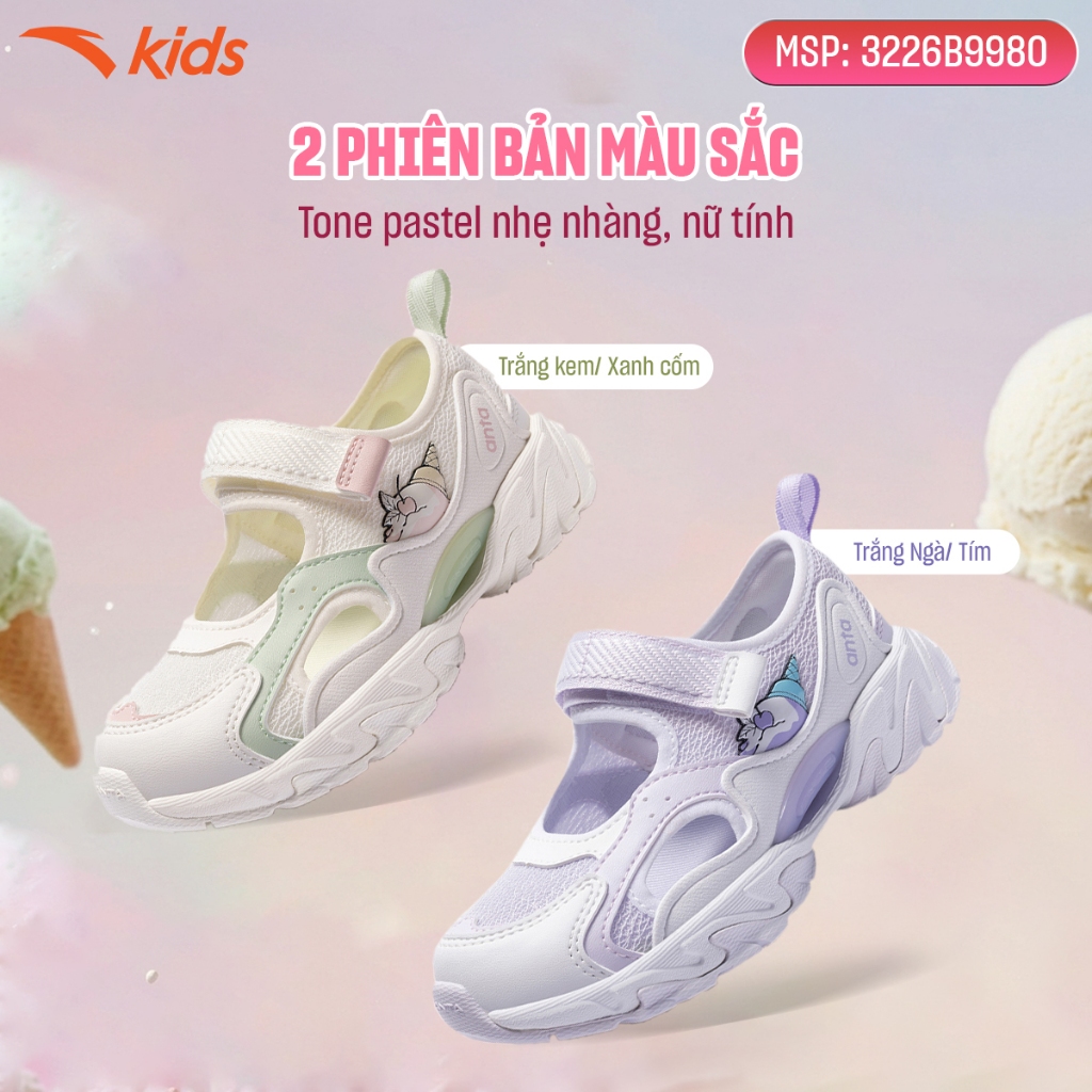Anta Kids Sandal Bé Gái Xăng Đan Êm Ái Thoáng Khí Thời Trang 3226B9980