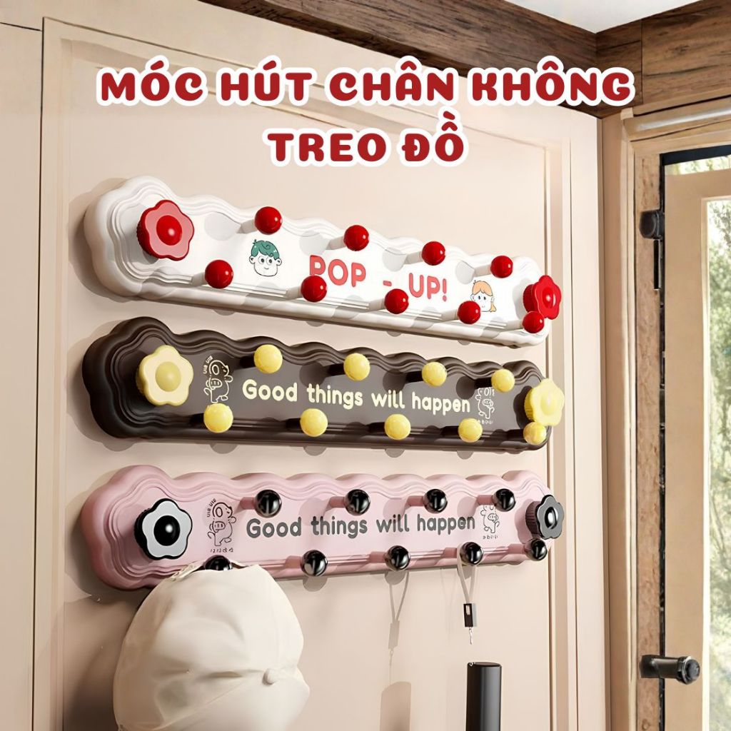 Thanh Móc Treo Hút Chân Không Đa Năng, Giá Treo Đồ Nhà Tắm Nhà Bếp Cóc Hút Chắc, Móc Treo Dễ Thương