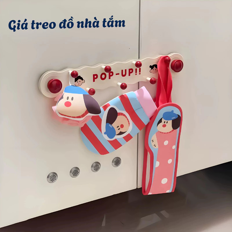 Thanh Móc Treo Hút Chân Không Đa Năng, Giá Treo Đồ Nhà Tắm Nhà Bếp Cóc Hút Chắc, Móc Treo Dễ Thương
