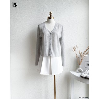 Áo Khoác Mỏng Twentyfive Thiết Kế Cổ V Viền Ren, Áo Kiểu Nữ Dài Tay Form Basic Thanh Lịch 7182