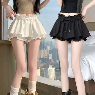 Chân váy nỉ nữ dáng ngắn xoè có quần bảo hộ cạp chun rút eo đen trắng xám VANISA CV032