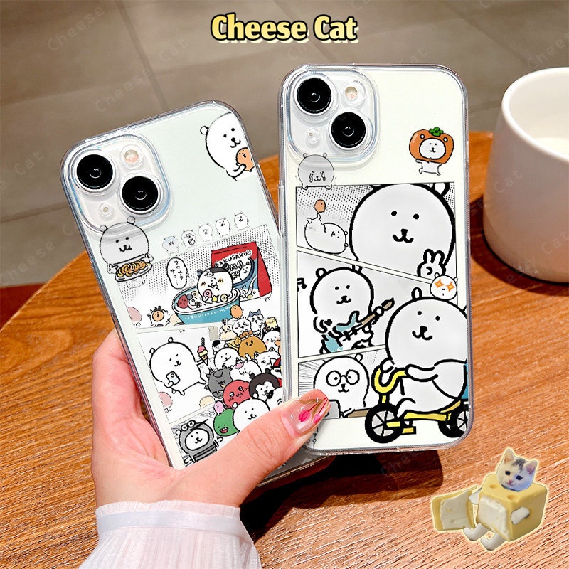 Cho Joke Bear Ốp Lưng Gấu iPhone Cho iPhone 14 15 16 17 11 12 13 Pro Max XR Xs 7 8Plus SE2 SE3 Ốp Bảo Vệ Trong Suốt