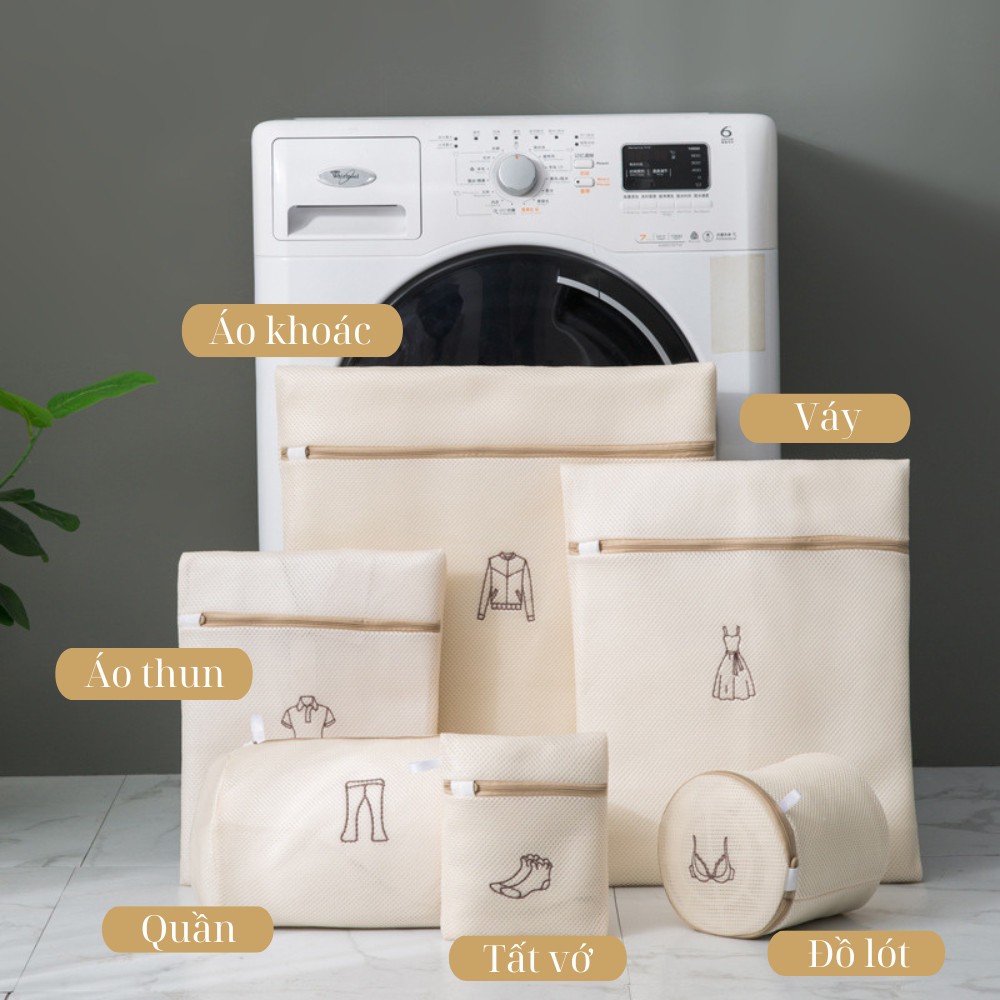 Túi Giặt Đồ Máy Giặt Lưới 3 Lớp Dày, Túi Giặt Quần Áo Đồ Lót Chống Rối, Bảo Vệ Vải Có Khóa Kéo