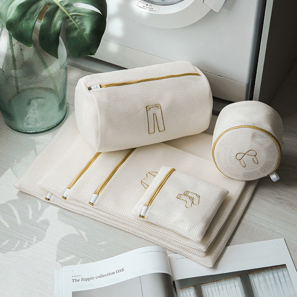 Túi Giặt Đồ Máy Giặt Lưới 3 Lớp Dày, Túi Giặt Quần Áo Đồ Lót Chống Rối, Bảo Vệ Vải Có Khóa Kéo
