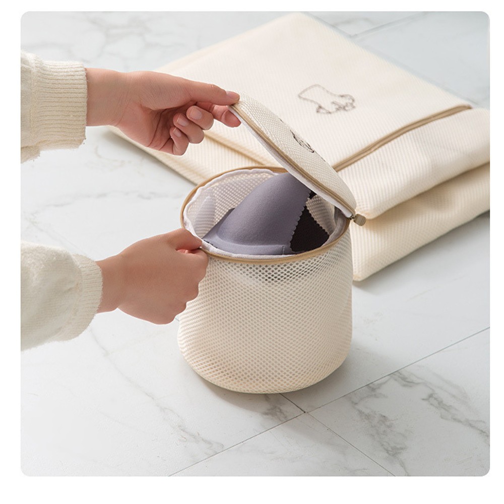 Túi Giặt Đồ Máy Giặt Lưới 3 Lớp Dày, Túi Giặt Quần Áo Đồ Lót Chống Rối, Bảo Vệ Vải Có Khóa Kéo