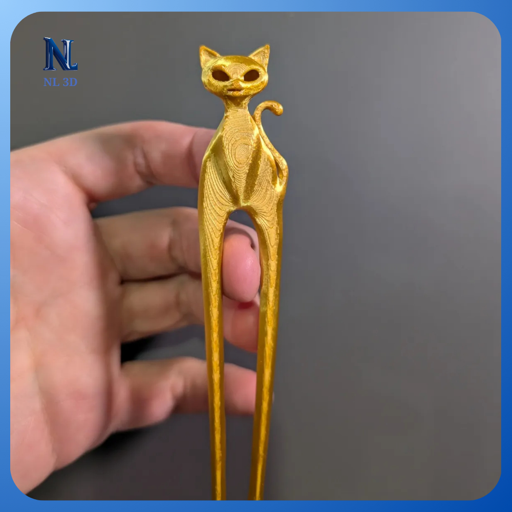 Trâm cài tóc hình mèo độc đáo, trâm búi vấn tóc hằng ngày xinh xắn | NL3D