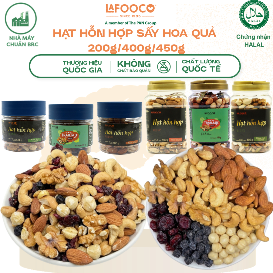 Hạt Dinh dưỡng Sấy Không muối/ muối 200g/ 400g LAFOOCO