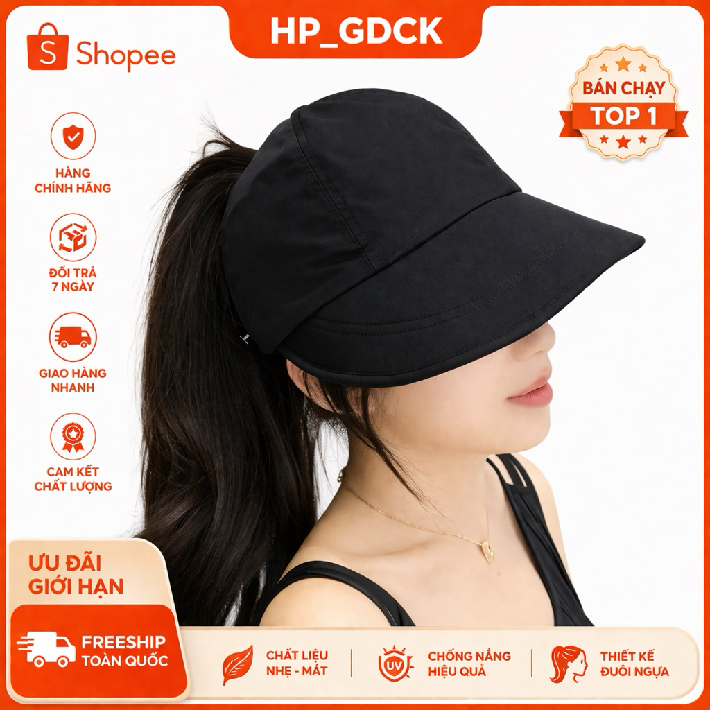 nón chống nắng nữ Nửa Đầu Buộc Tóc Hot Trend HP_GDCK – Nhẹ, Thoáng, Đội Êm, Nhiều Màu