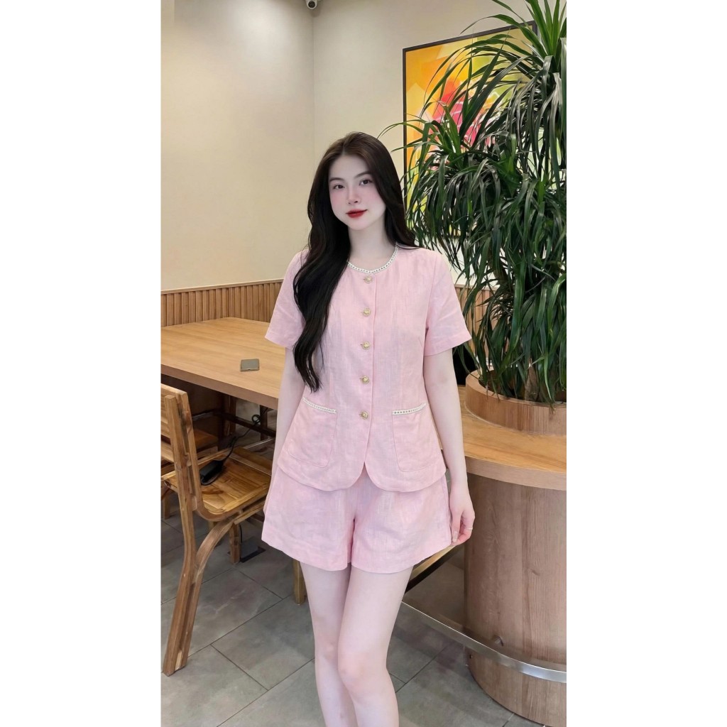 Sét Bộ  CỘC TAY  KIỂU DÁNG HÀN QUỐC CỔ TRÒN, MỀM MẠI NĂNG ĐỘNG , THÍCH HỢP ĐI CHƠI CAFE Y38