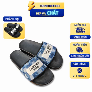 Dép Nam Nữ Quai Ngang, Vải Bò Jean, Phong Cách Luxury Hot Trend Đi Êm Chân (Size 35-44)