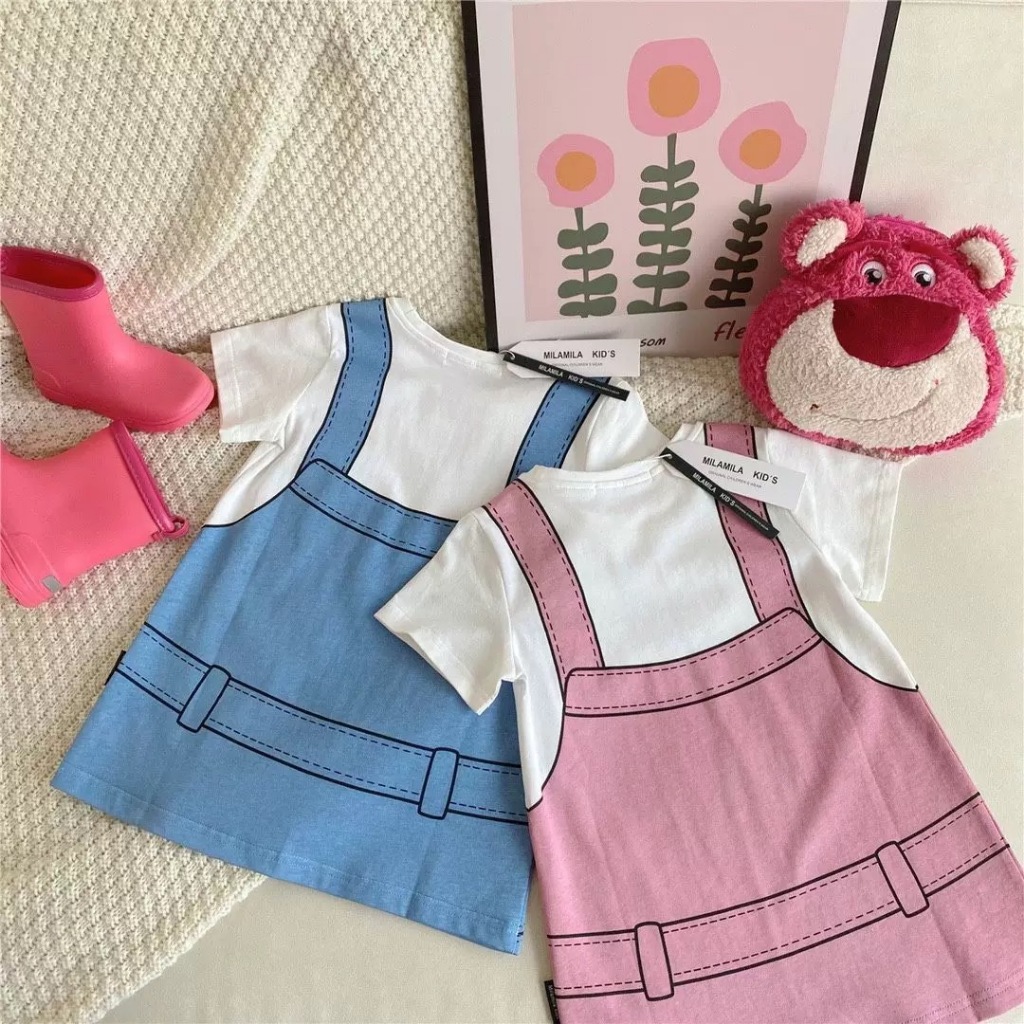 ( COMBO 2 - 4 VÁY ) Váy mùa hè bé gái sz 9- 35 kg mẫu áo giấu quần mẫu Bé Ba - Kuromi chất coton co giãn 4 chiều