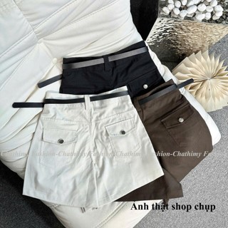 (Tặng Kèm Đai) Quần Đùi  Short Nữ Chất Kaki Nhật L1 Mềm Mại Phom A Hách Dáng, Thời Trang Chathimy  (M286)