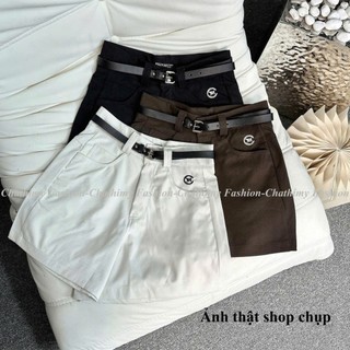 (Tặng Kèm Đai) Quần Đùi  Short Nữ Chất Kaki Nhật L1 Mềm Mại Phom A Hách Dáng, Thời Trang Chathimy  (M286)