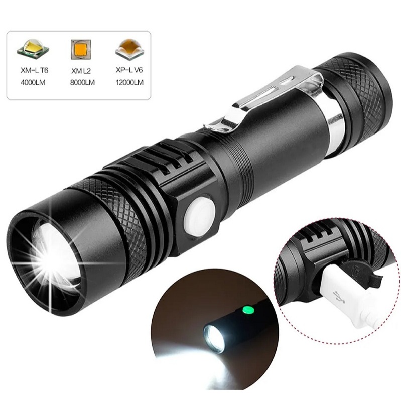 Đèn pin siêu sáng T11 hợp kim nhôm bóng led T6 sạc lại pin 18650 có zoom chiếu xa trăm mét, chống nước tốt