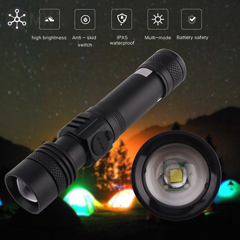 Đèn pin siêu sáng T11 hợp kim nhôm bóng led T6 sạc lại pin 18650 có zoom chiếu xa trăm mét, chống nước tốt