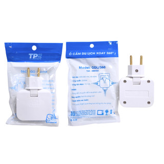 Ổ cắm du lịch xoay 180 độ nhẹ gọn, tiện lợi, đầu tròn, cổng nối cùng lúc 3 thiết bị - Model ODL/360