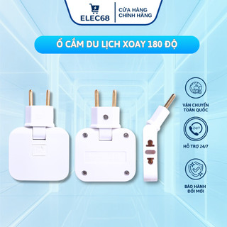 Ổ cắm du lịch xoay 180 độ nhẹ gọn, tiện lợi, đầu tròn, cổng nối cùng lúc 3 thiết bị - Model ODL/360