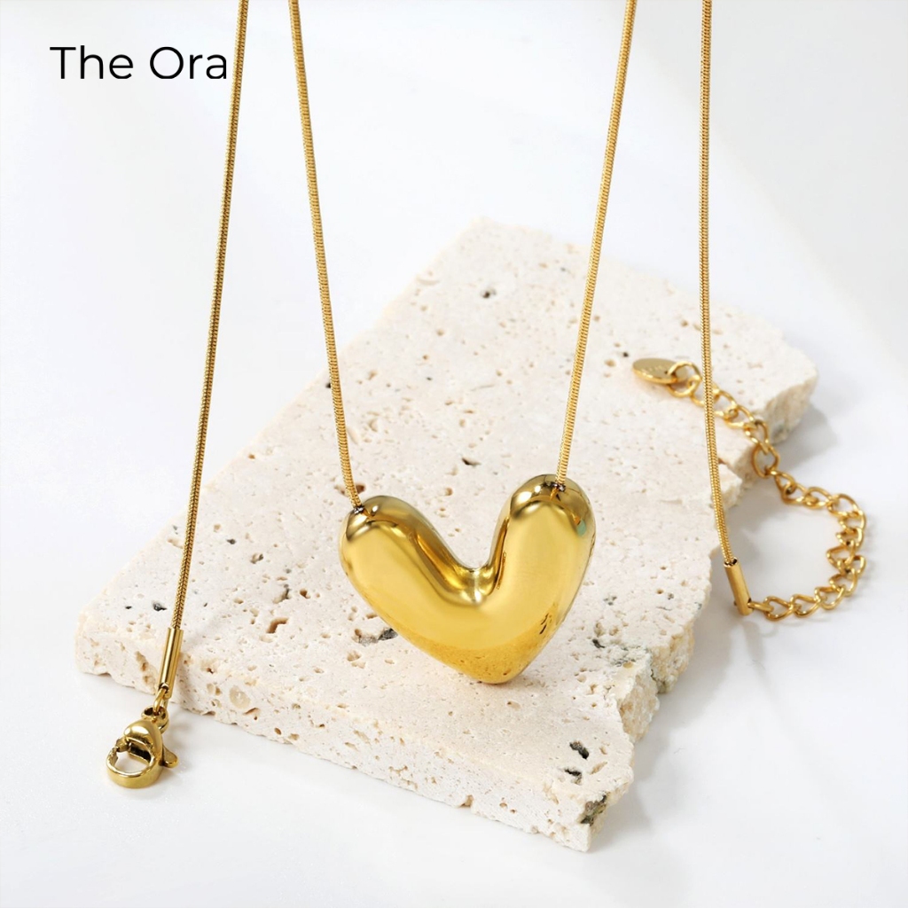 Dây chuyền mạ vàng 18K Silk Heart Ora - Thiết kế tối giản, tinh xảo  - AS005