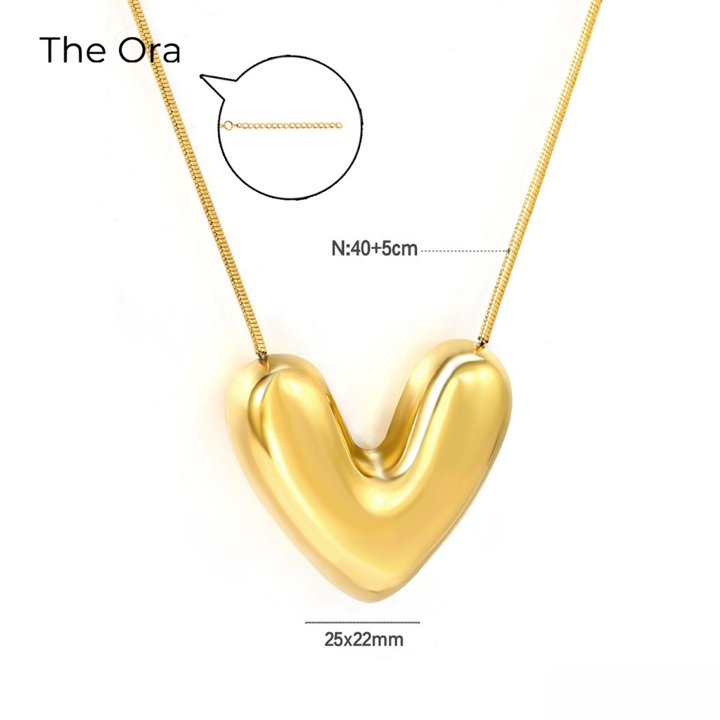 Dây chuyền mạ vàng 18K Silk Heart Ora - Thiết kế tối giản, tinh xảo  - AS005
