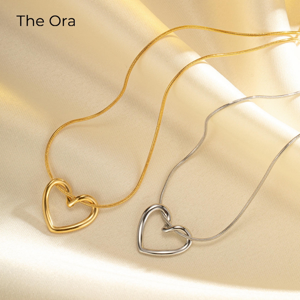 Dây chuyền mạ vàng 18K Silk Heart Ora - Thiết kế tối giản, tinh xảo  - AS005