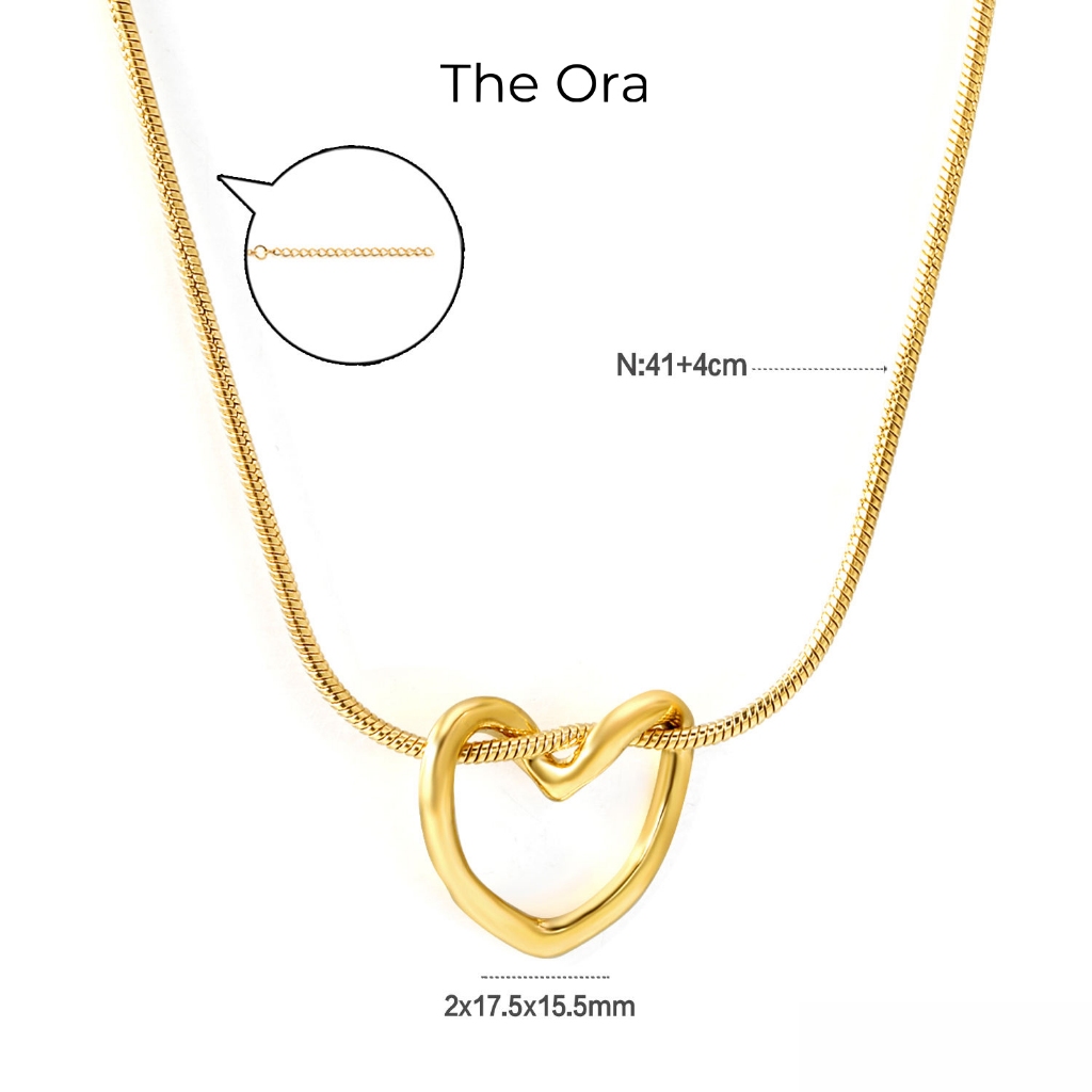 Dây chuyền mạ vàng 18K Silk Heart Ora - Thiết kế tối giản, tinh xảo  - AS005