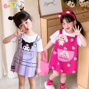 Váy mùa hè bé gái sz 9- 35 kg mẫu áo giấu quần mẫu Bé Ba - Kuromi chất coton co giãn 4 chiều