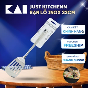 Sạn lỗ inox KAI JUST KITCHENN Turner Slotted Xẻng lật chiên xào trong nhà bếp KAI 000IN5282 - 33cm