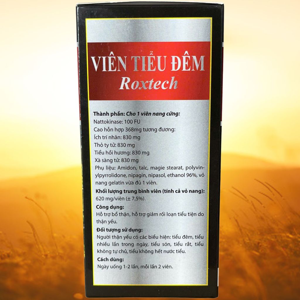Combo 2 Hộp Viên Tiểu Đêm Roxtech Đen Chai - Rostex - Vinaphar - Vitamin Thanh Lọc