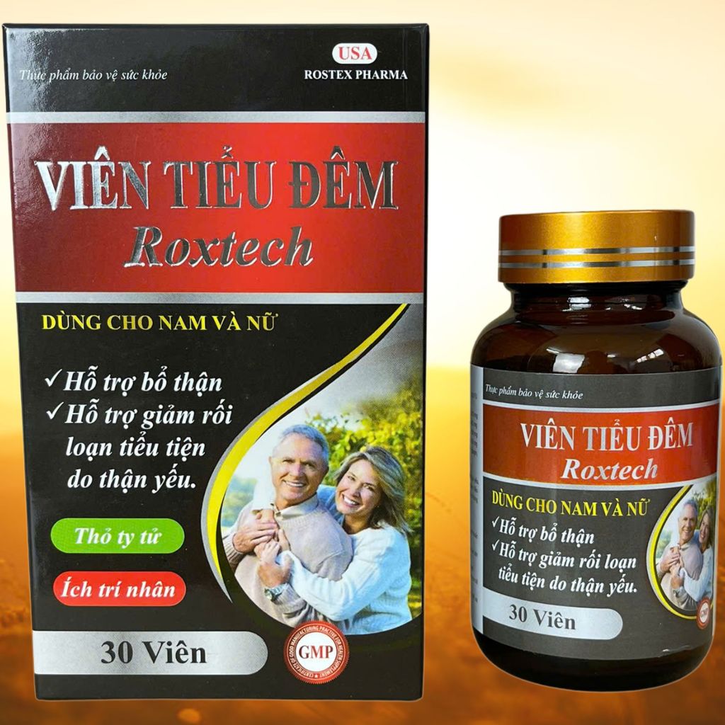 Combo 2 Hộp Viên Tiểu Đêm Roxtech Đen Chai - Rostex - Vinaphar - Vitamin Thanh Lọc