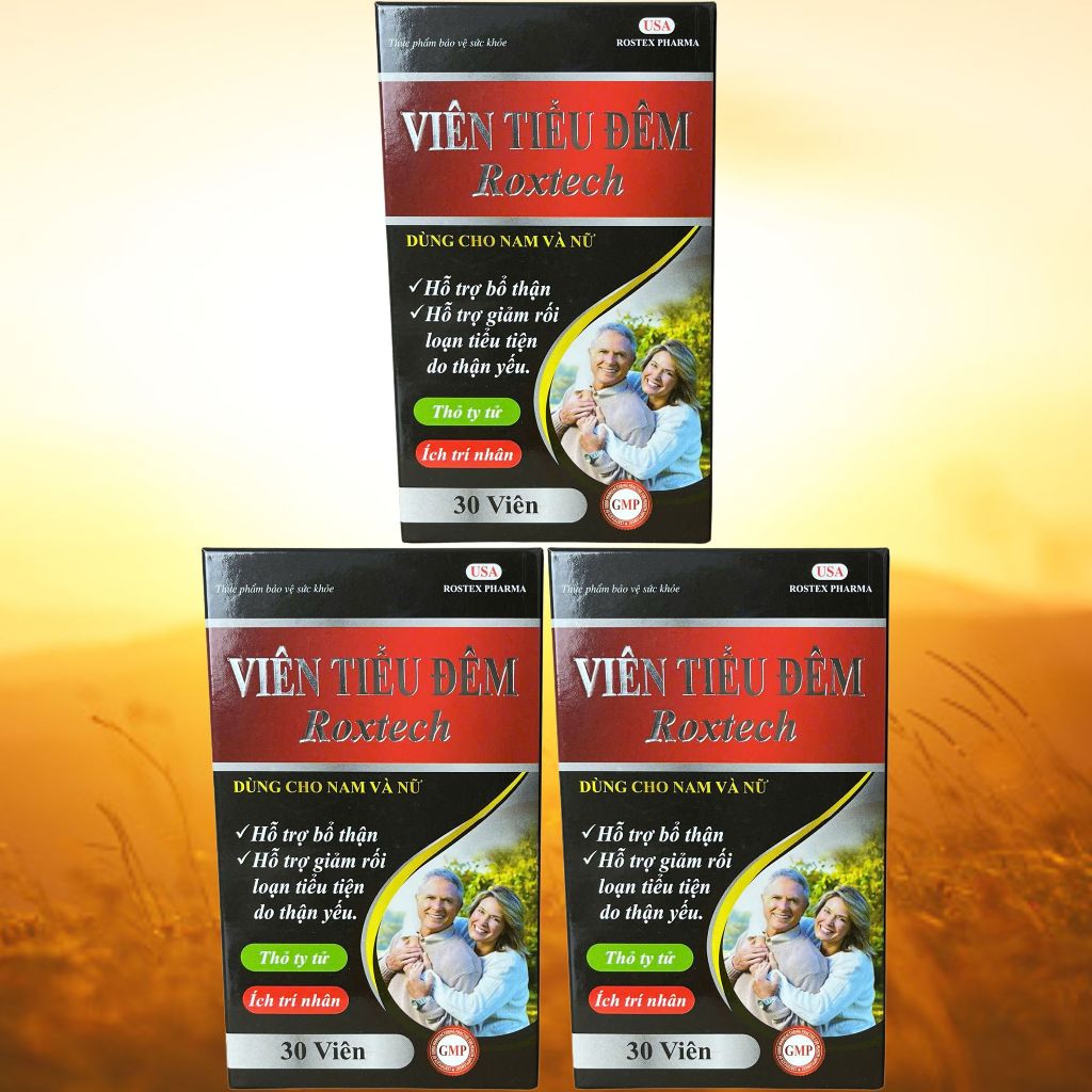 Combo 2 Hộp Viên Tiểu Đêm Roxtech Đen Chai - Rostex - Vinaphar - Vitamin Thanh Lọc