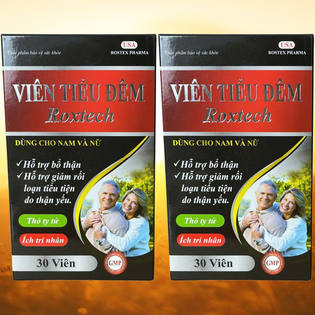 Combo 2 Hộp Viên Tiểu Đêm Roxtech Đen Chai - Rostex - Vinaphar - Vitamin Thanh Lọc