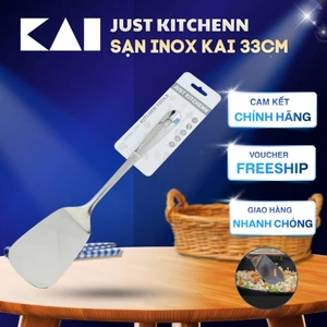 Sạn inox KAI JUST KITCHENN Stainless Steel Solid Turner dùng để chiên xào, lật đồ ăn KAI 000IN5281 - 33cm