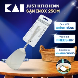 Sạn inox KAI JUST KITCHENN Stainless Steel Solid Turner dùng để chiên xào, lật đồ ăn KAI 000IN5287 - 25cm